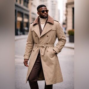 Carlo Briani Vintage Men’s Trench Coat – Size M/L – Fur Lining